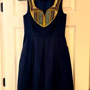 Moulinette Soeurs navy embellished dress sz 4.